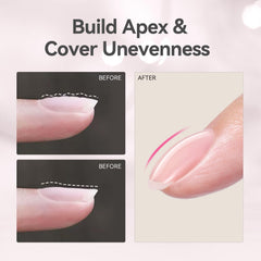 Apice definido con gel builder para uñas resistentes.
