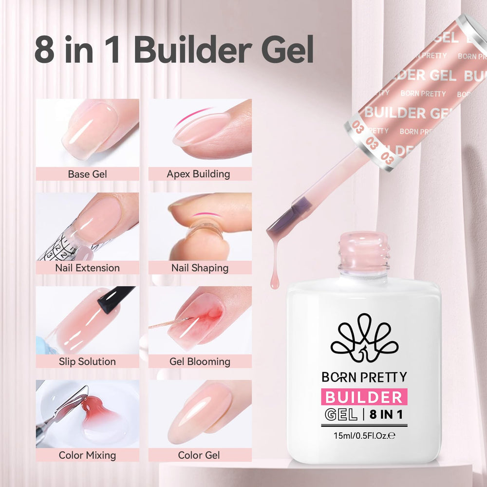 Gel para extensiones de uñas, crea grosor y forma duradera.