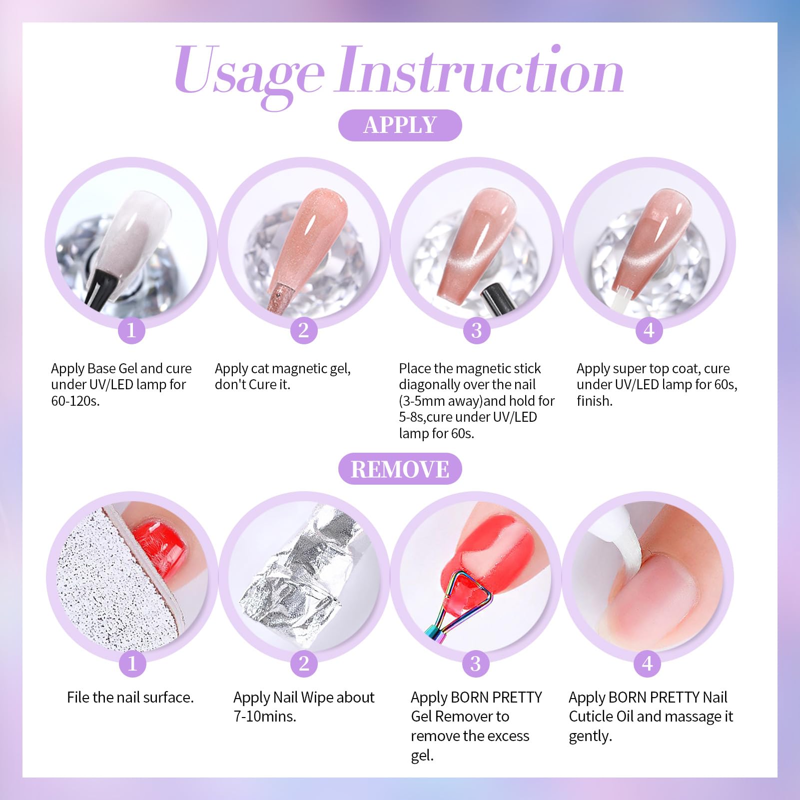 Born Pretty Cat Magnetic Eye Gel Nail Polish contiene un envase de 15 ml para uso prolongado