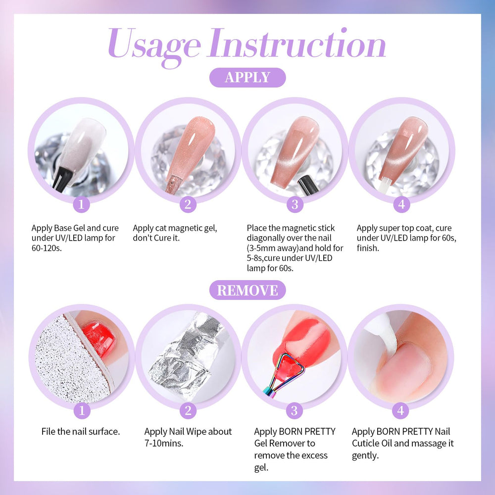 Born Pretty Cat Magnetic Eye Gel Nail Polish contiene un envase de 15 ml para uso prolongado
