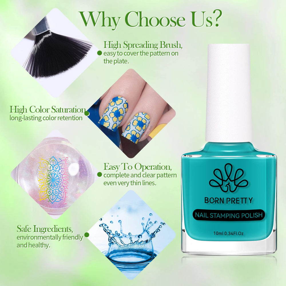 Variedades de 24 colores para stamping en uñas Born Pretty.
