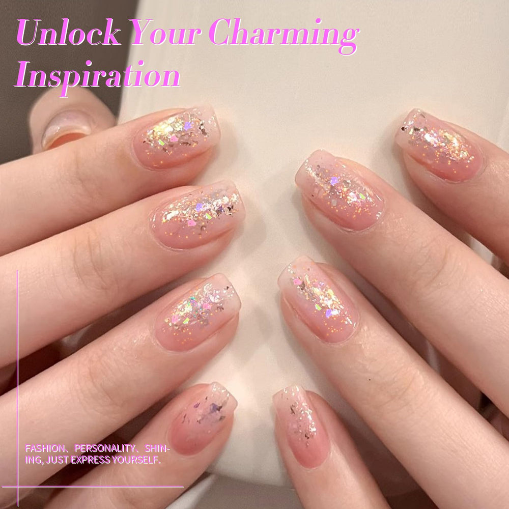 Born Pretty: lentejuelas multicolor, brillo intenso para uñas llamativas