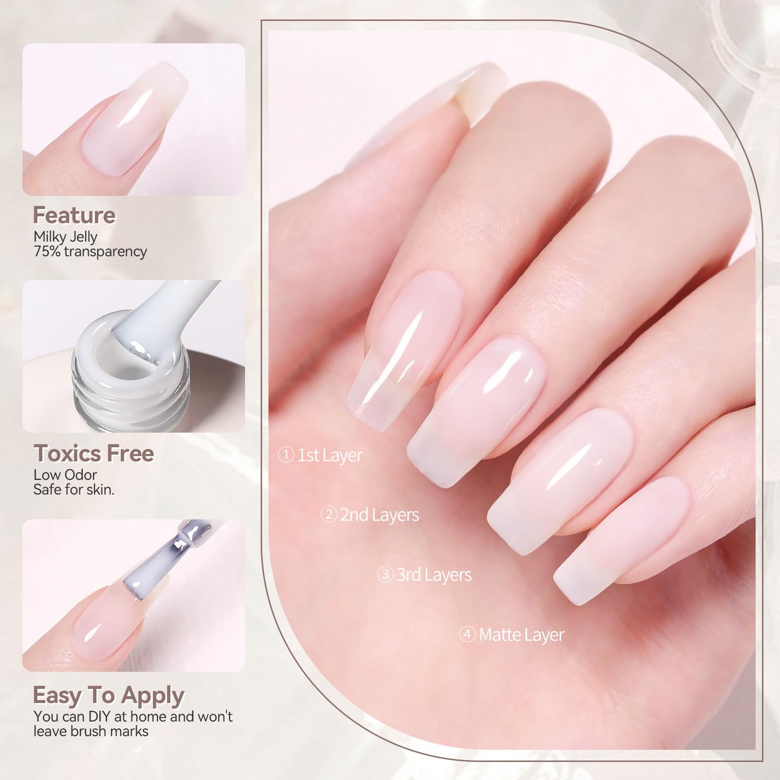 Con Born Pretty, uso diario para manicura sutil en trabajo o eventos.