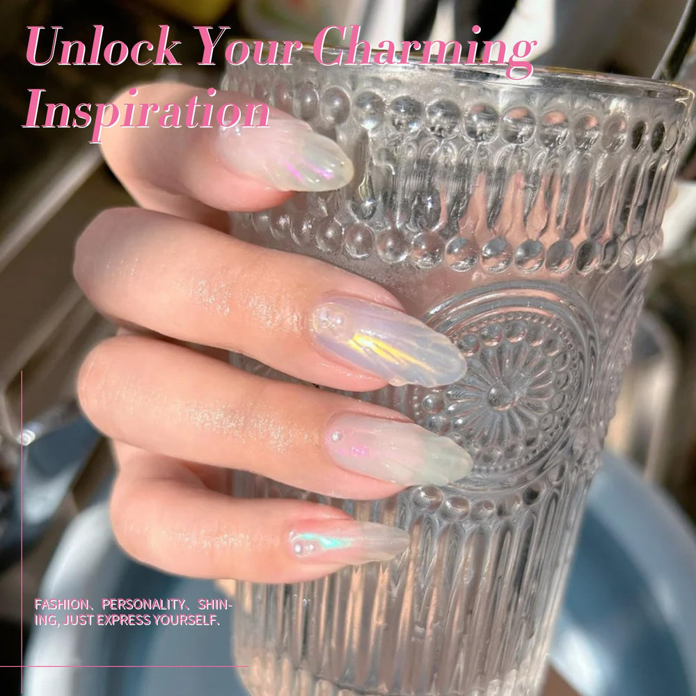Born Pretty Esmalte Gel Perla Aurora, ideal para manicuras DIY de verano.