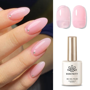 Born Pretty Gel Rosa Claro, botella en primer plano, brillo suave y translúcido para uñas cuidadas.
