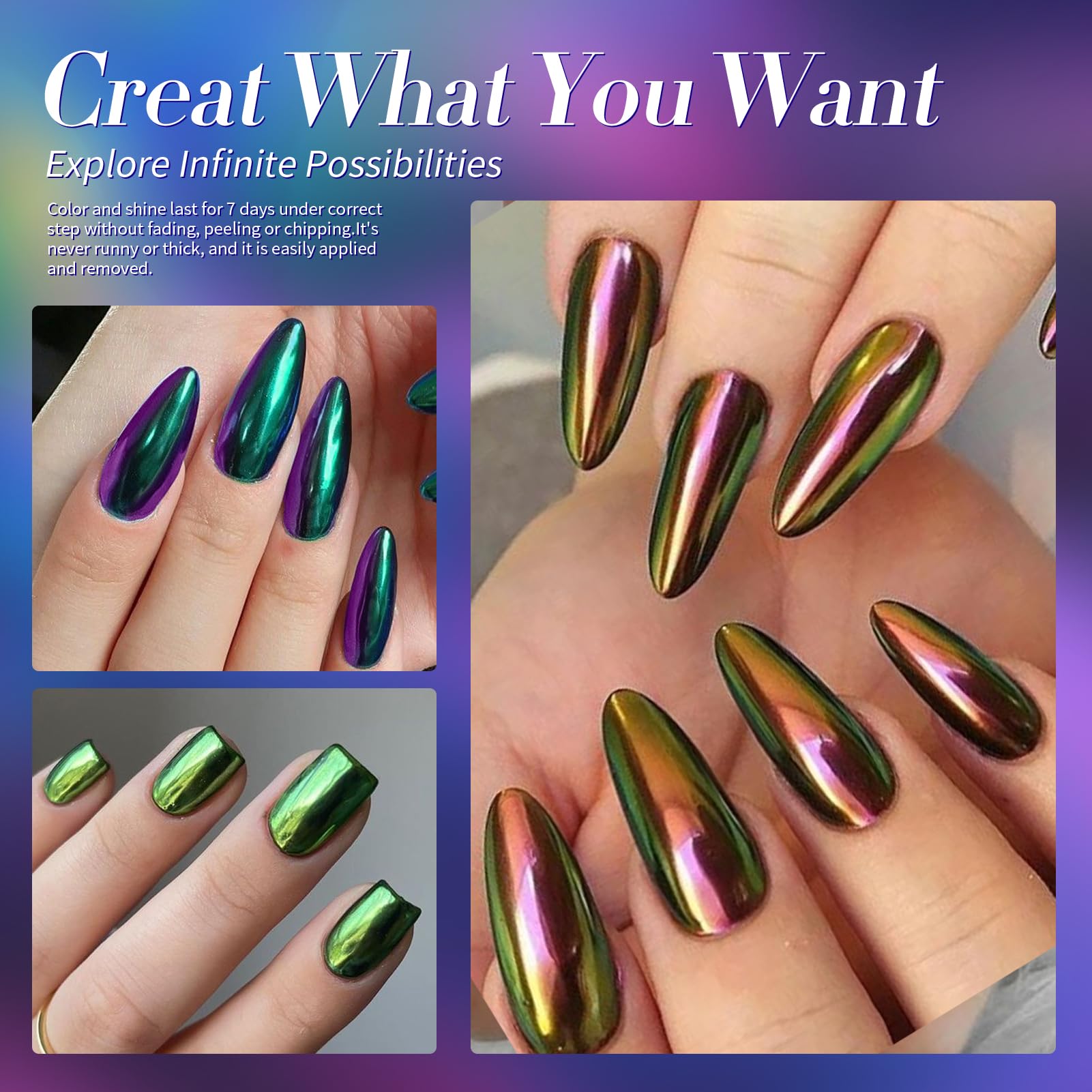 Born Pretty esmalte glitter verde para look radiante