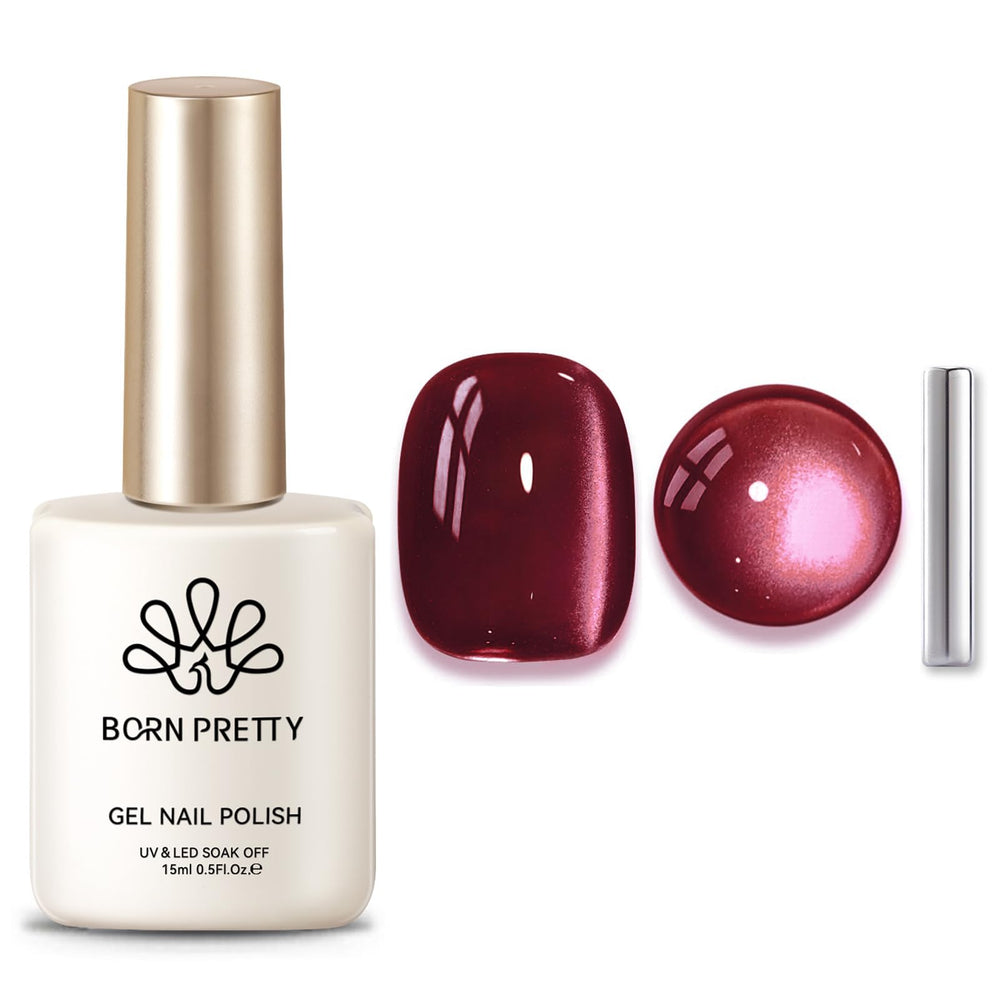 Esmalte gel magnetico gato ojos de Born Pretty crea efecto gatuno en uñas.