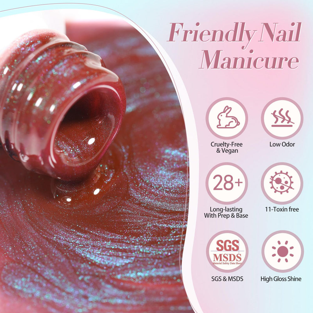 Born Pretty: Incluye 15 ml de esmalte gel con color arcoíris Aurora.