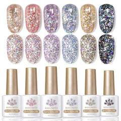 Born Pretty gel con purpurina rosada para uñas y brillo intenso