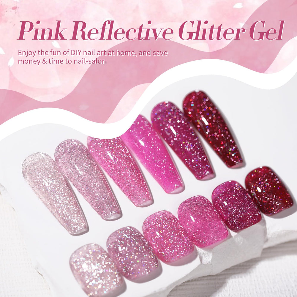 Born Pretty gel rosa brillo disco, acabado brillante para celebraciones y sesiones de fotos.
