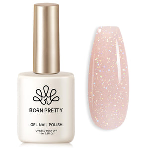Born Pretty esmalte gel para uñas, botella frontal con brillo suave.