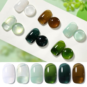 Born Pretty Jelly Green Milky White: caja atractiva para empezar manicura translúcida.