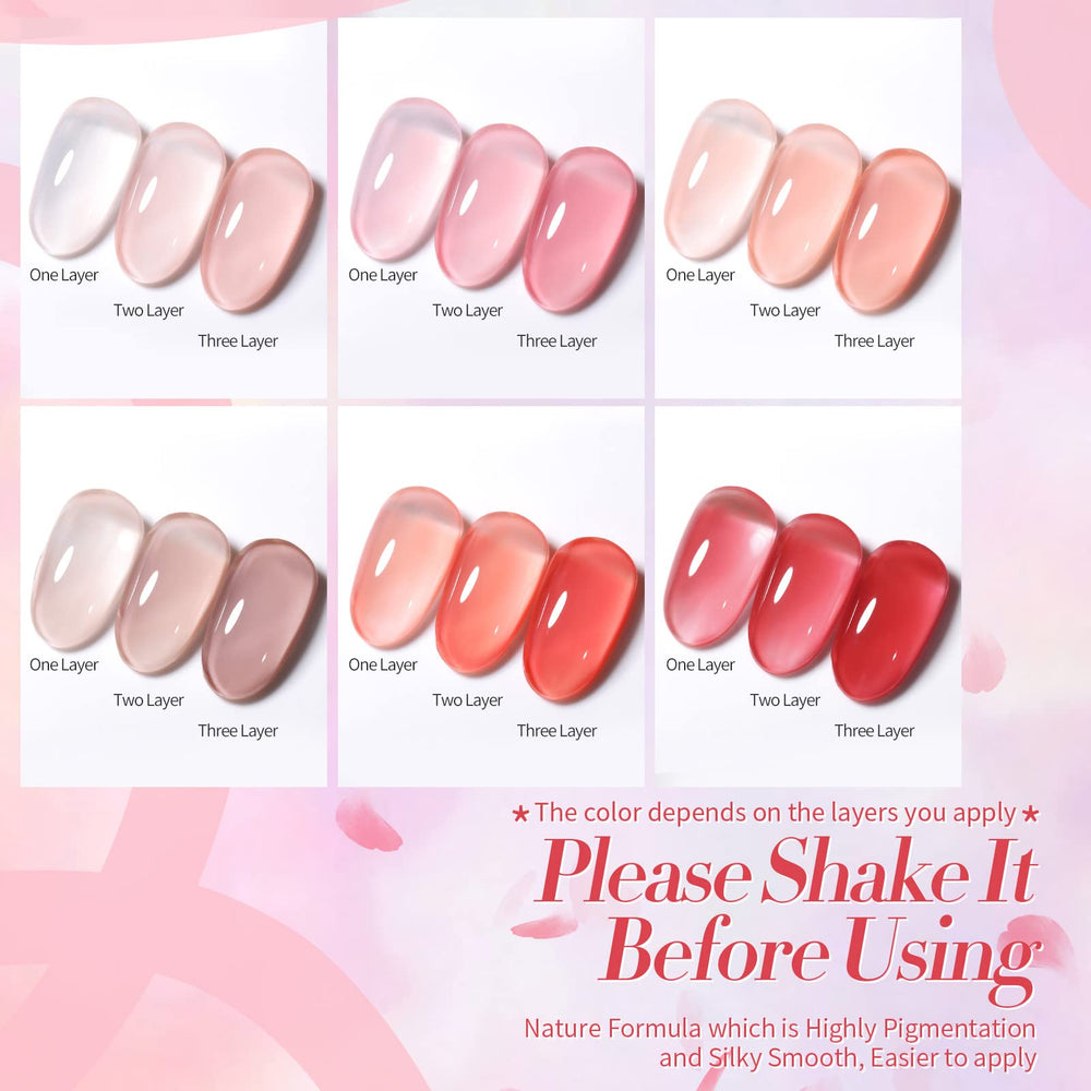 Born Pretty Jelly Nude Pink: cobertura en varias capas para diferentes efectos.