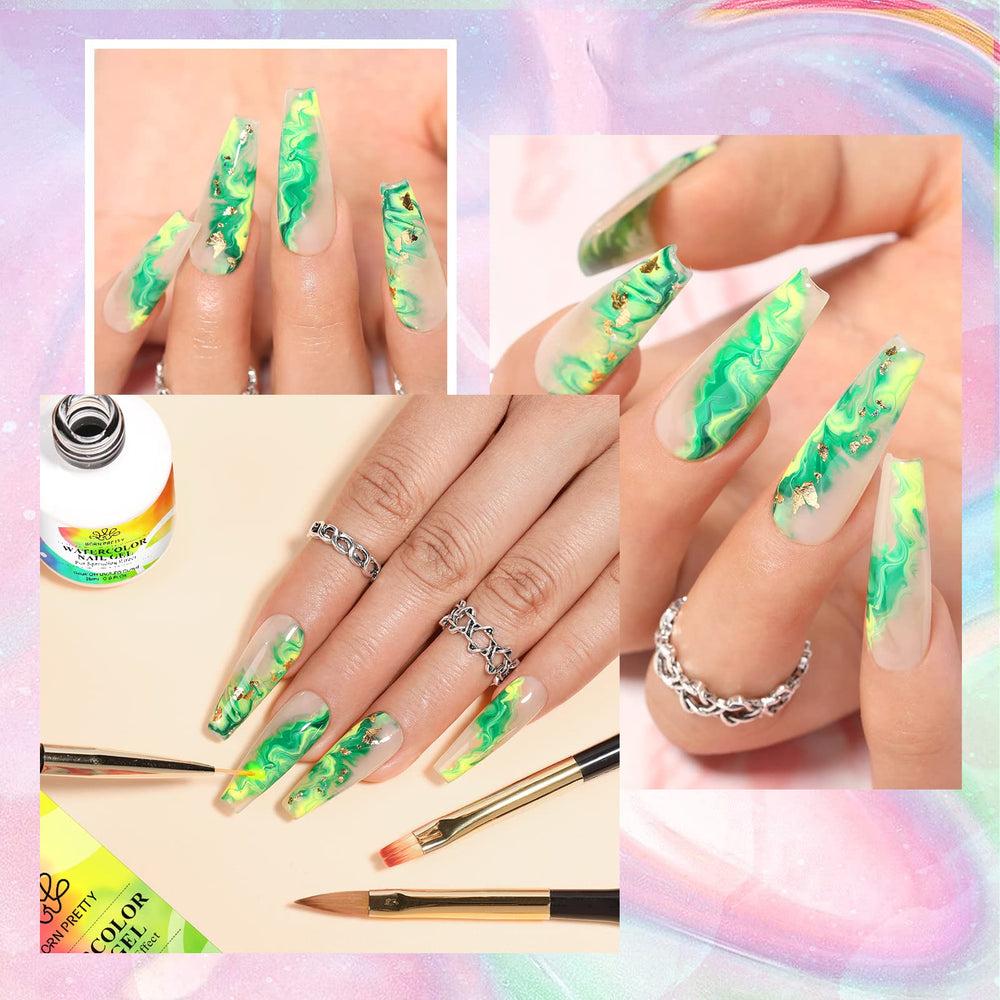 Born Pretty Nail Blooming Gel brillo discreto y acabado natural.