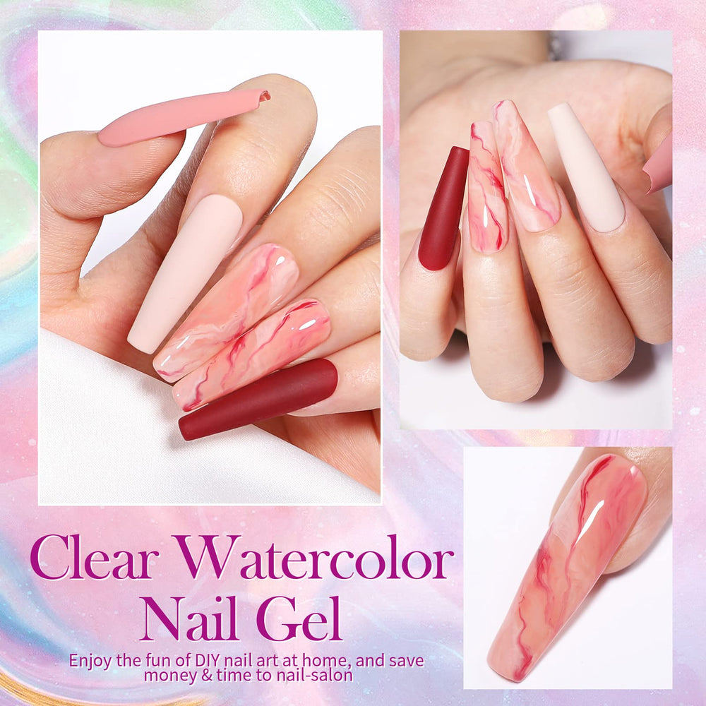 Born Pretty Nail Blooming Gel texturas sutiles para uñas modernas.