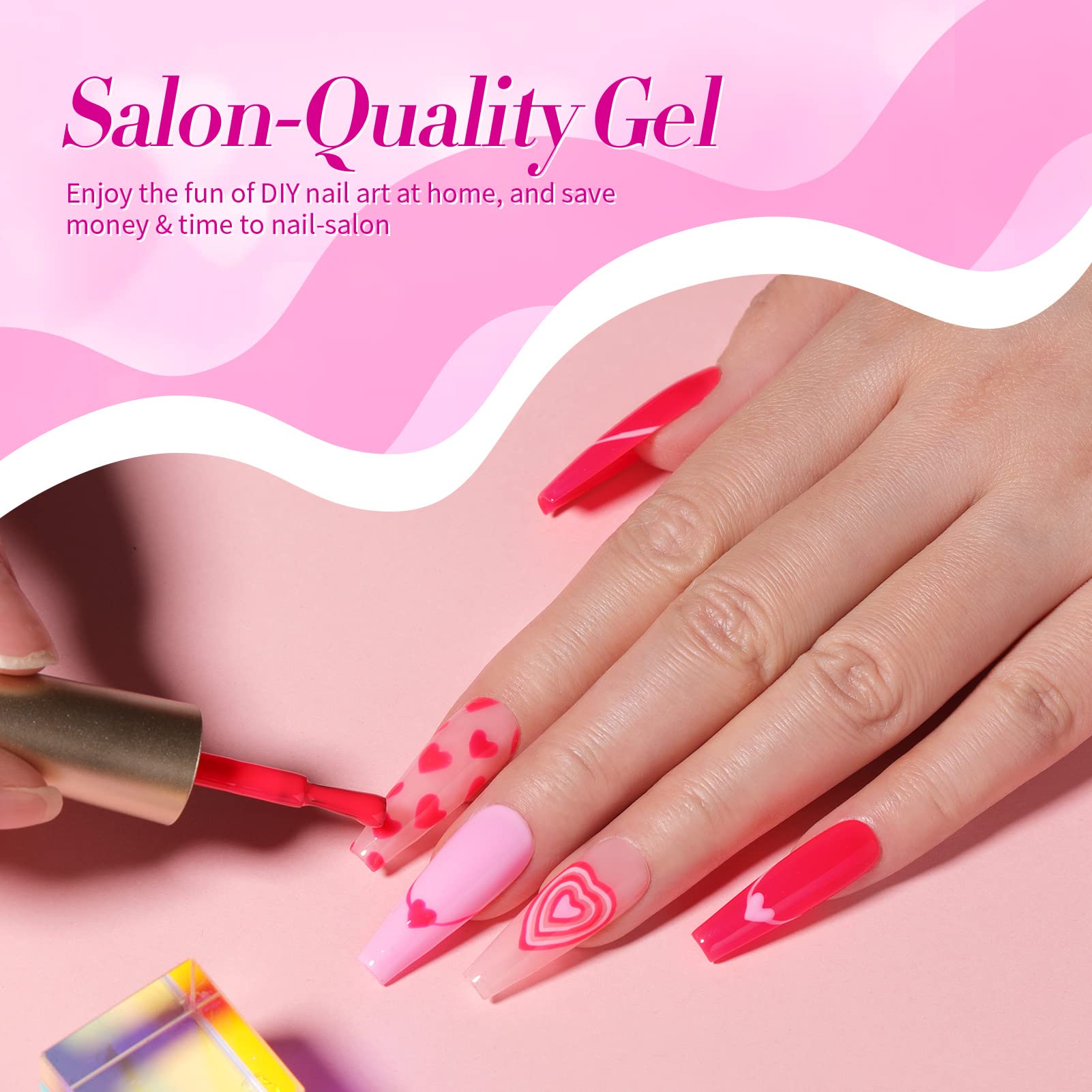 Born Pretty gel rosa neón, brillo destellante para ocasiones especiales.