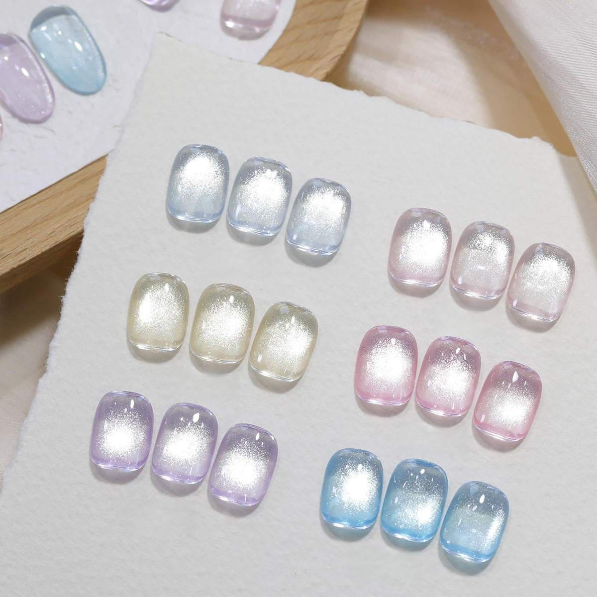 Born Pretty set gel magnético ojo de gato, 6 colores, acabado brillante.