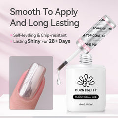 Born Pretty Top Gel ofrece durabilidad y brillo de espejo por varias semanas.