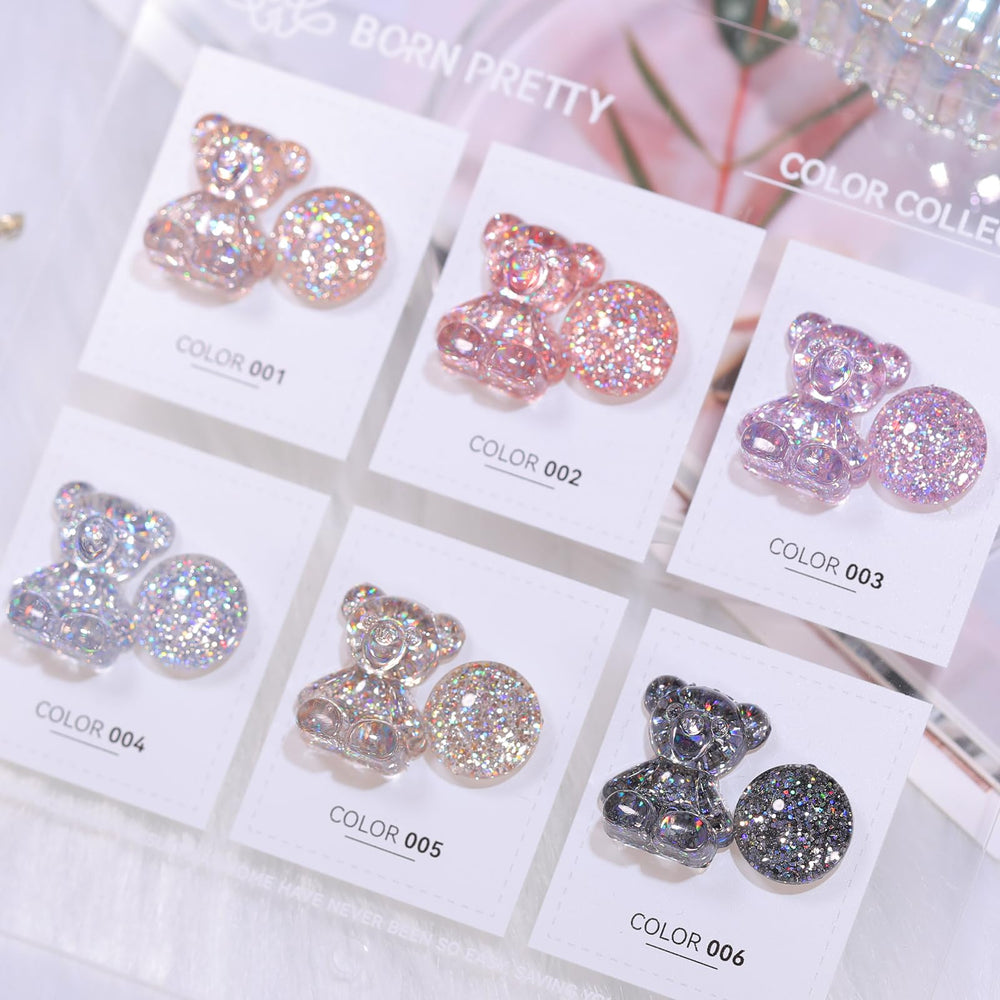 Uso casero de gel glitter Born Pretty para manicura DIY