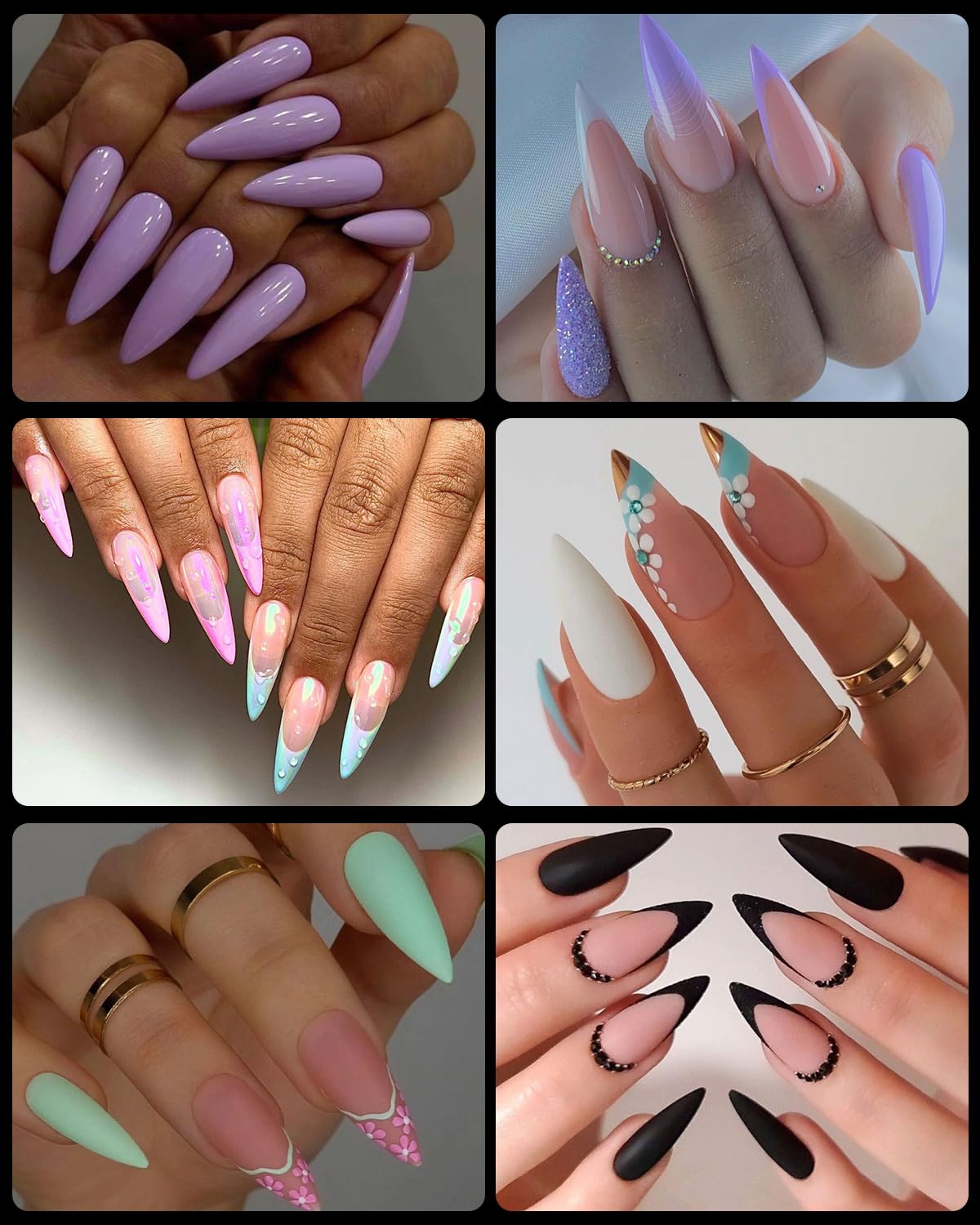 BORNBYME tip de uñas gel soft stiletto medio, aplicación fácil y precisa