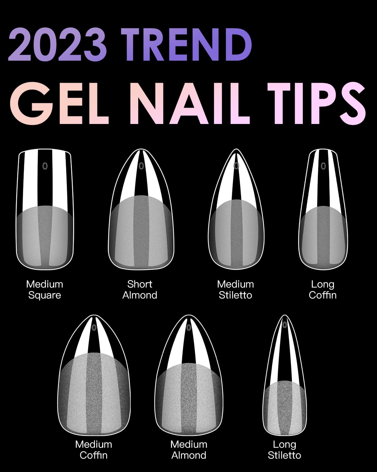 BORNBYME extremos resistentes de tip gel soft stiletto medio para mayor durabilidad