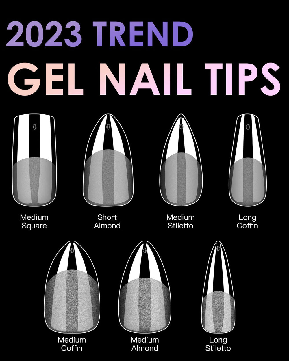 BORNBYME extremos resistentes de tip gel soft stiletto medio para mayor durabilidad