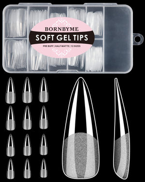 Bornbyme tips gel stiletto preforma para aplicación rápida en salones