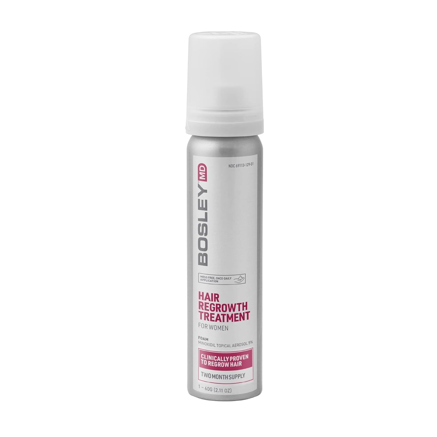 BosleyMD Espuma de Minoxidil para mujeres, aplicación precisa para un cabello más denso.