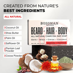 Ingredientes naturales de Bossman para una limpieza suave y nutrición.