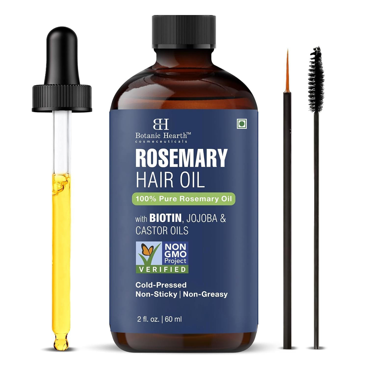 Botanic Hearth Aceite de cabello con romero y biotina, aplicador dirigido para mayor precisión.