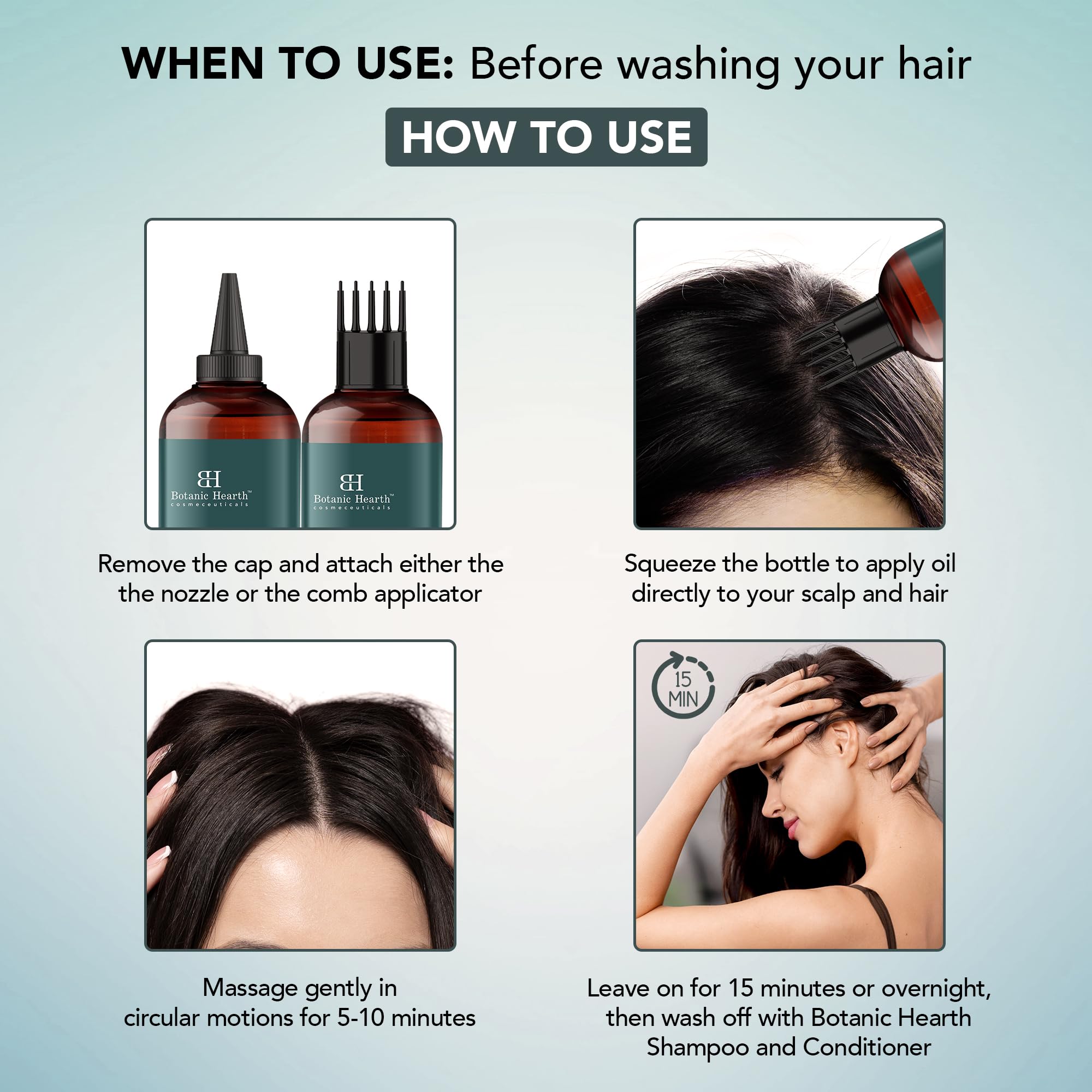 Botanic Hearth Aceite para pre-lavado: prepara el cabello para el lavado