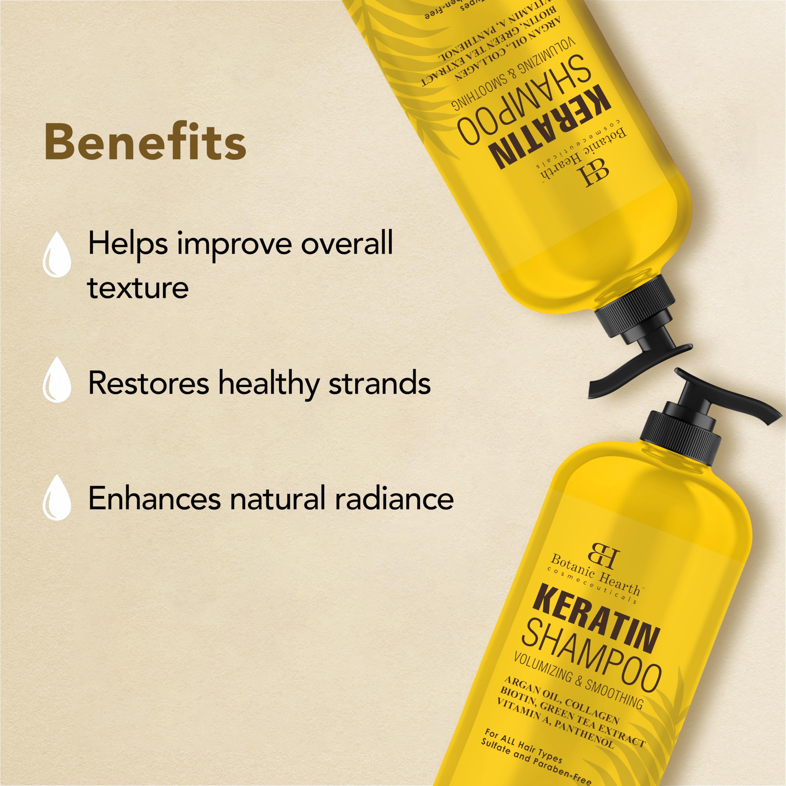 Aplicación suave del Champú Keratina Botanic Hearth en cabello diario