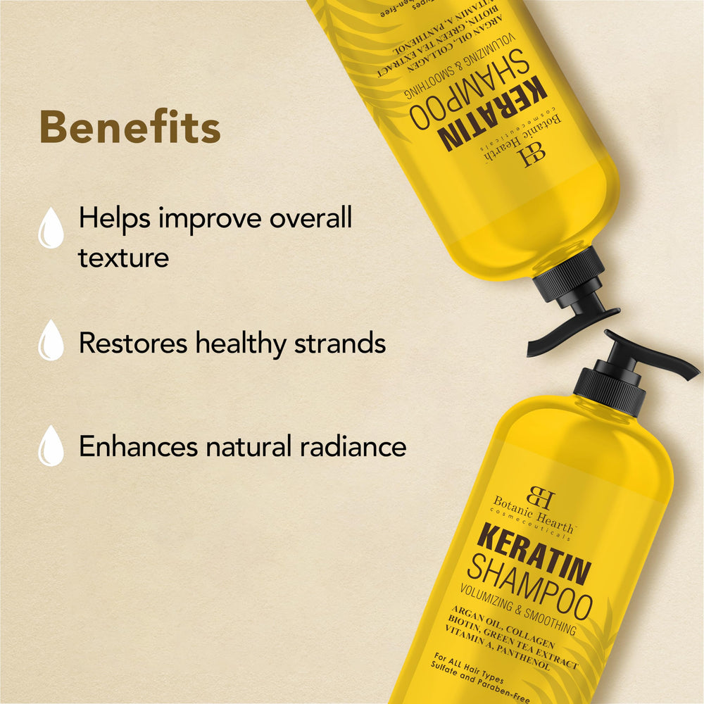 Aplicación suave del Champú Keratina Botanic Hearth en cabello diario