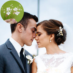 BOYIVI horquillas cabello flor-hojas-perla: brillo elegante para bodas.