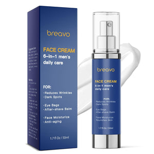 Breavo 6 en 1 crema para hombre, empaque compacto para la rutina diaria.