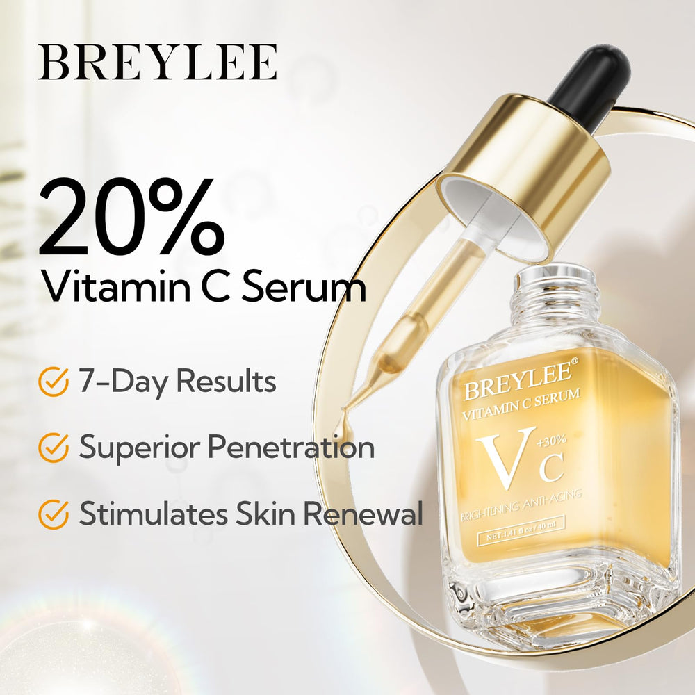 BREYLEE Serum Vitamina C aplicación rostro: aporta luminosidad y tono uniforme.