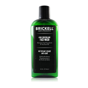 Brickell Hombres Limpiador Acne Botella: limpieza diaria suave para piel sin imperfecciones.