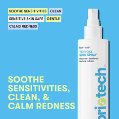 BRIOTECH HOCl facial mist being applied to the skin for gentle refreshing care