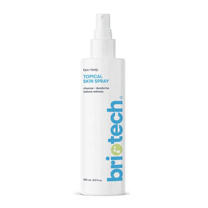 BRIOTECH spray para piel sensible en botella, aplicación suave para uso diario.