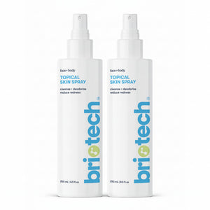 BRIOTECH topical skin spray bottle ready for home use, focused on simplicity and purity