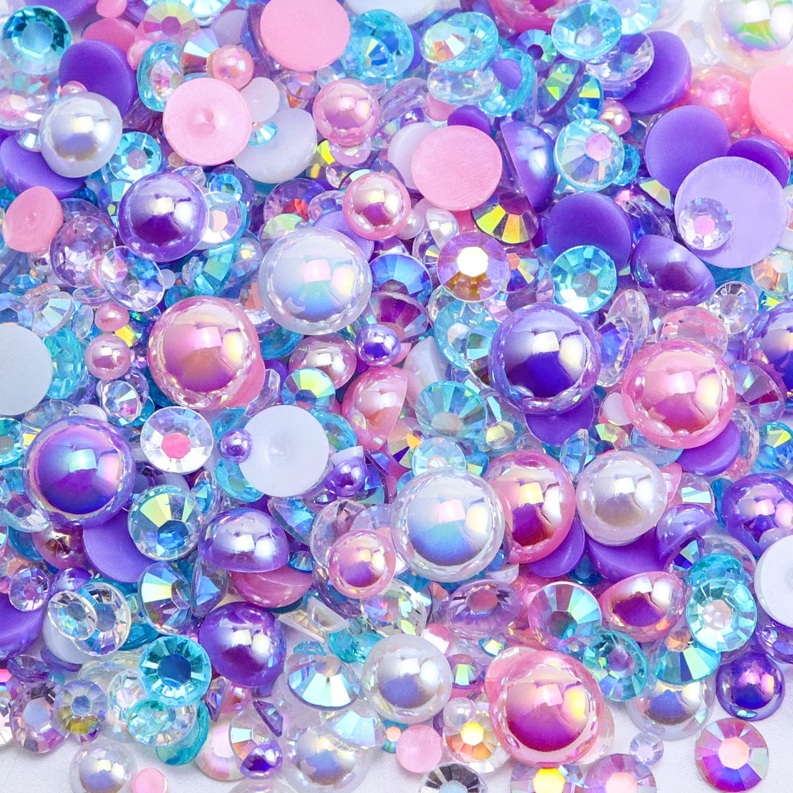 Briskbloom mezcla de perlas flatback 2mm-10mm para manualidades y decoración.