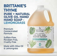 Brittnie’s Thyme Jabón Castile puro limón grass vertiendo desde el galón