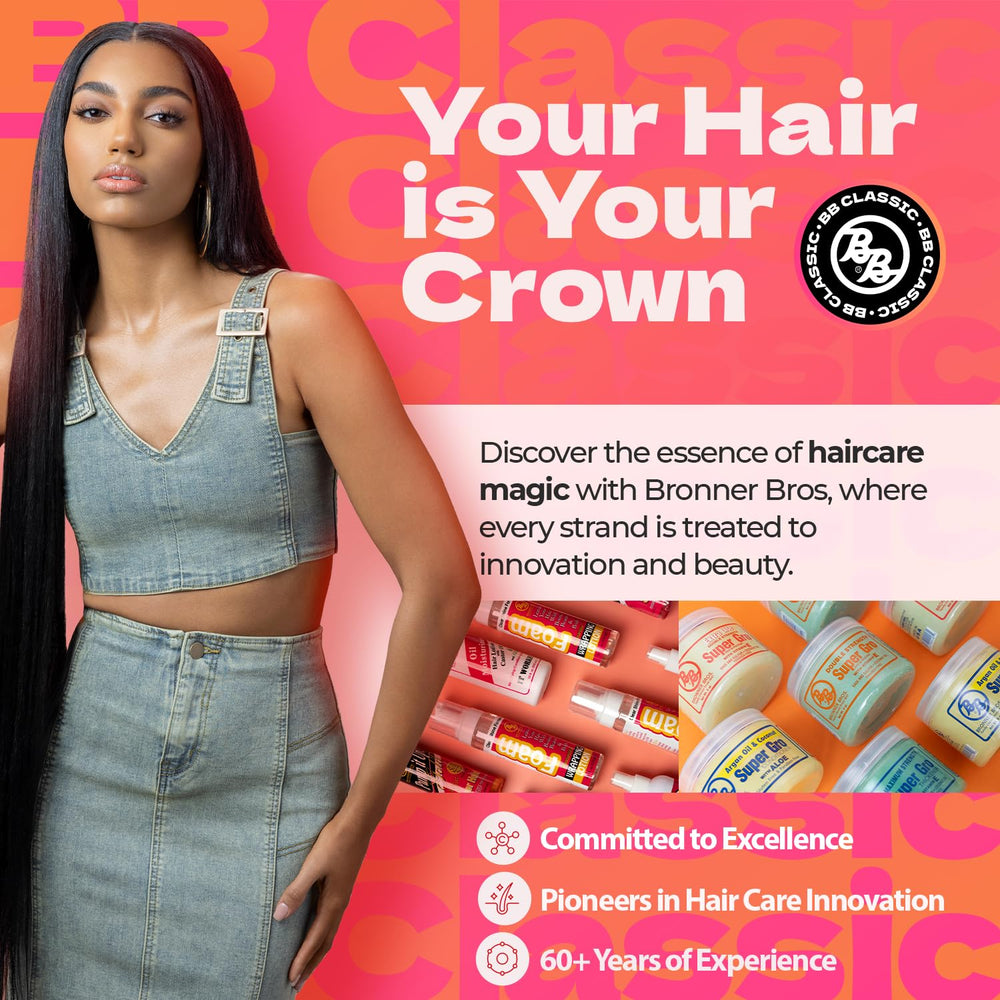 Envase de Bronner Bros B&B Super Gro de 6 onzas para uso diario.