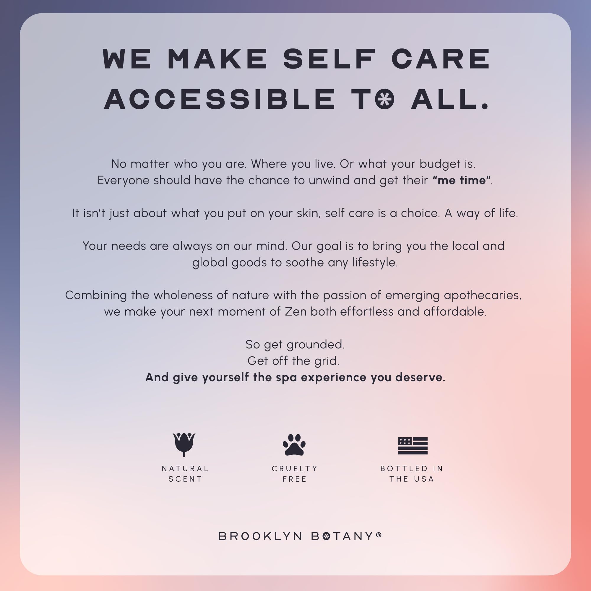 Fórmula de Brooklyn Botany libre de parabenos y sulfatos para piel limpia.