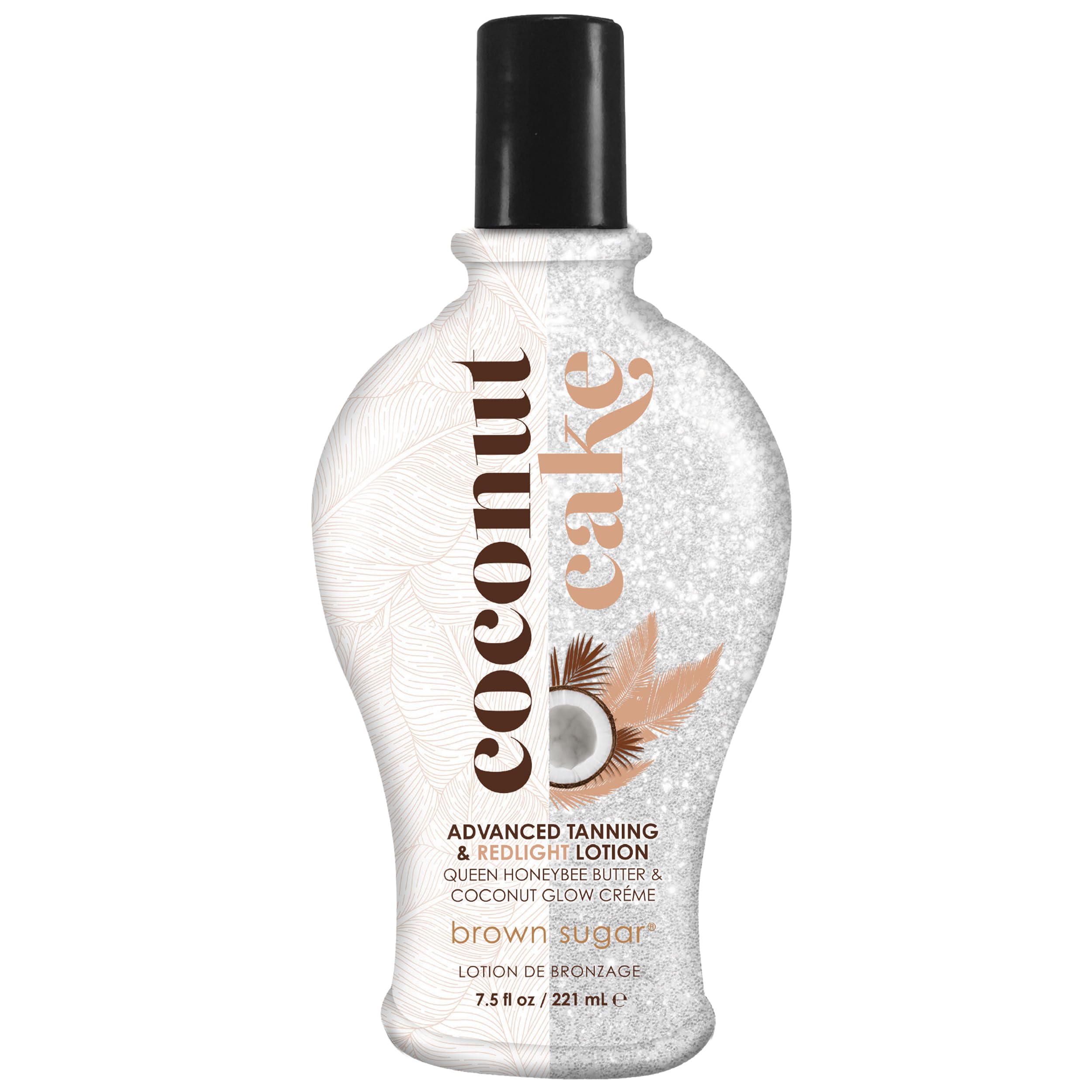 Loción Brown Sugar Coconut Cake bronceadora en botella para tono uniforme