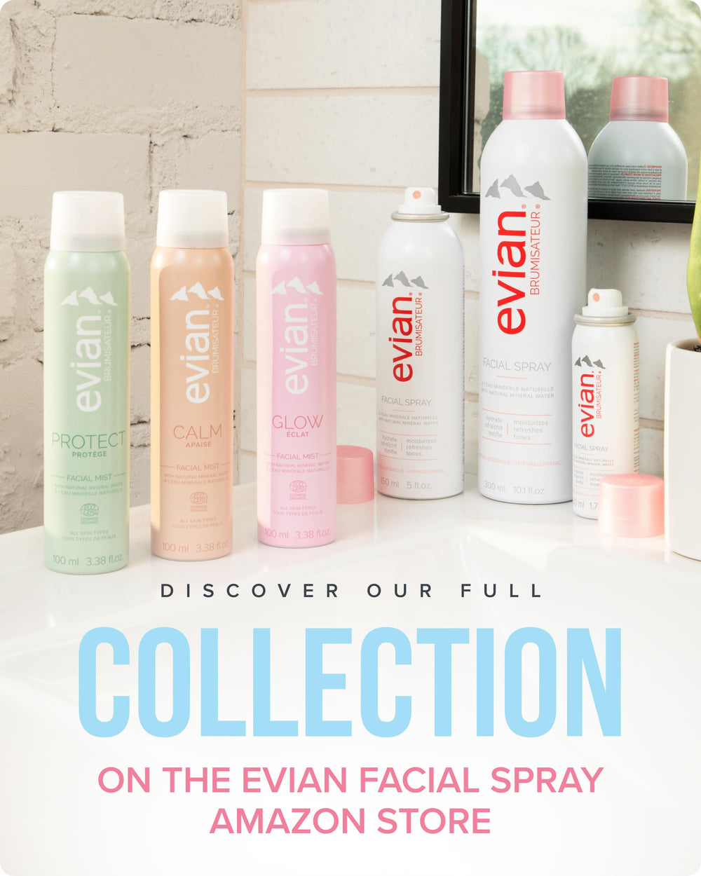 Evian Glow bruma para rostro: pulverización fina que no altera el maquillaje.