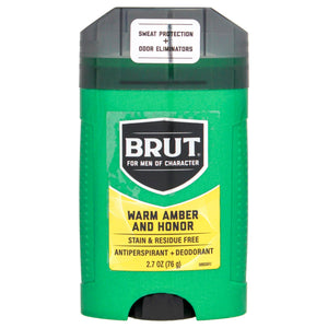 BRUT desodorante en barra con aroma ambar calido para proteccion y frescura diaria