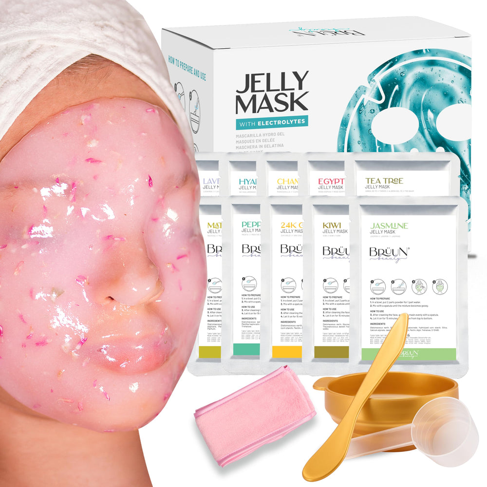 BRÜUN mascarilla jelly polvo para mezclar, hidratación efectiva para la piel