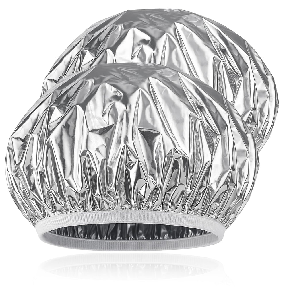 Brvlsoc gorra de calor con aluminio, vista frontal, para tratamientos capilares en casa.