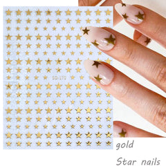 BSBTBZ Estrellas blancas de lujo para uñas, estilo sutil.
